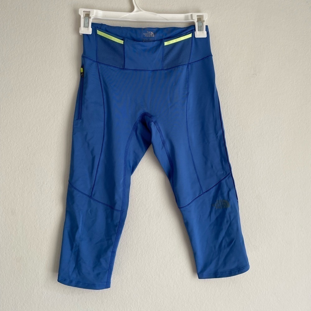 The North Face blue capri pocket cropped leggings